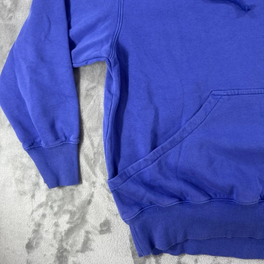 Nike Hoodie Mens Medium Blue Pullover Fleece Sweatshirt Center Swoosh Logo Solid